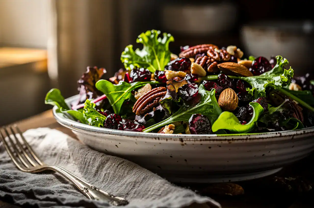 סלט עלי בייבי וחמוציות