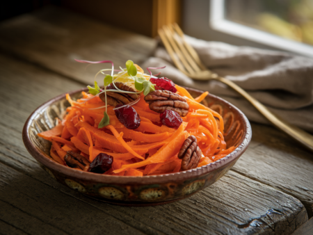 סלט גזר עם חמוציות ופקאן