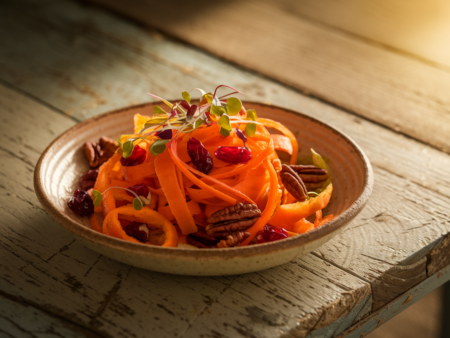 סלט גזר עם חמוציות ופקאן