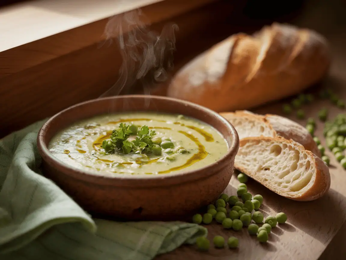 מרק אפונה קפואה ותפוחי אדמה