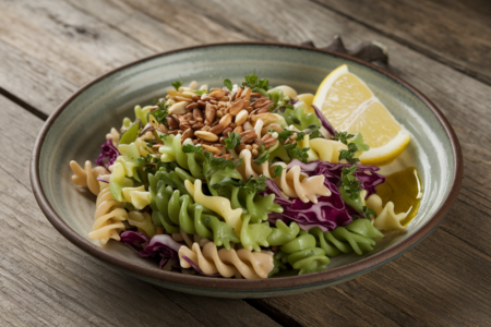 סלט פסטה עם כרוב