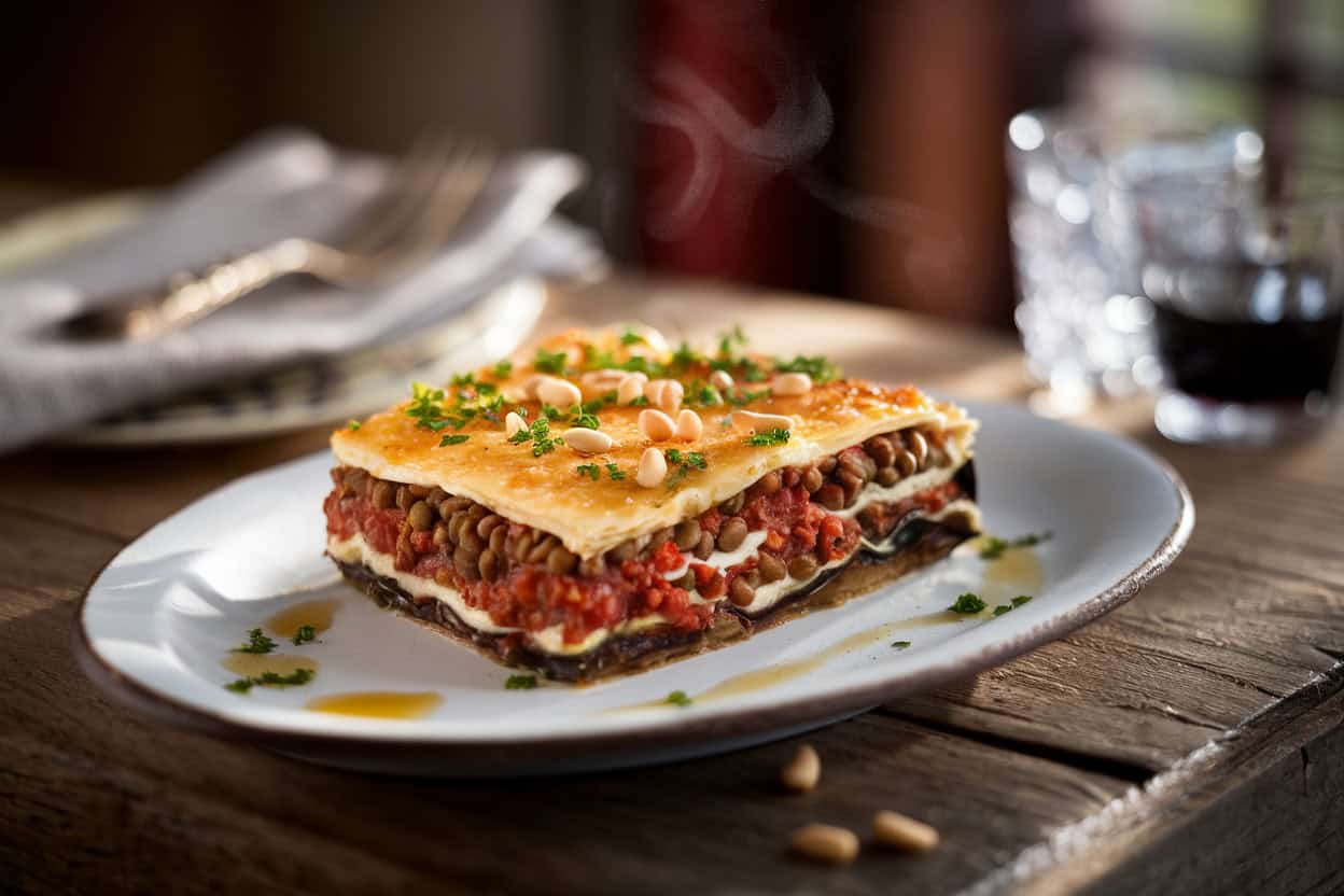 מוסקה צמחונית עם עדשים